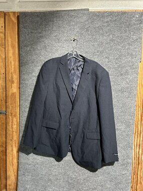 Braveman Suit Jacket Blazer Mens 42R Blue Polyester Two Button Formal PRD2